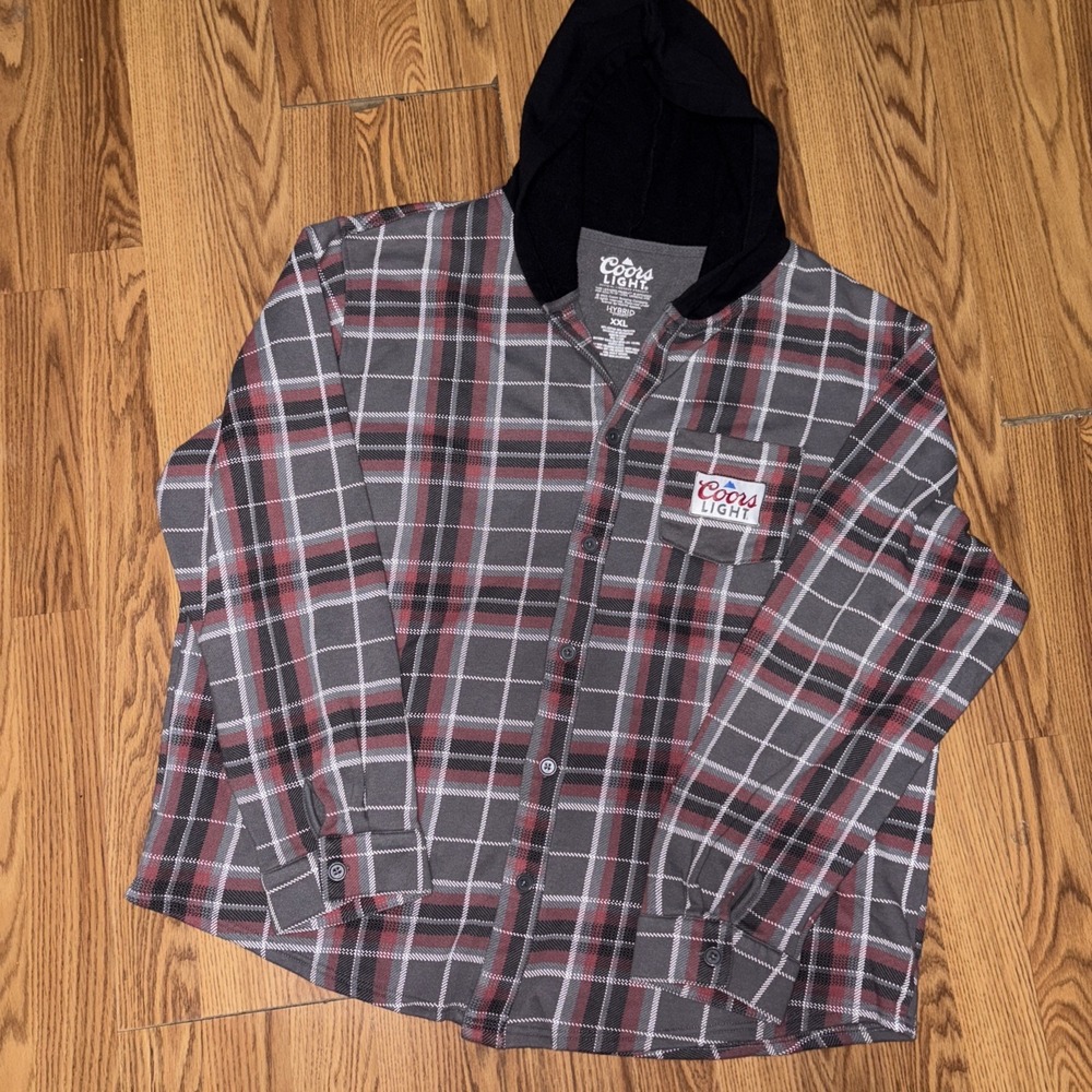 Coors Light Beer Men's Flannel Hoodie 2XL‎